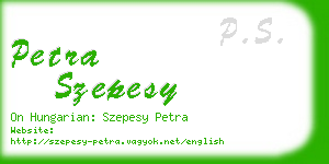 petra szepesy business card